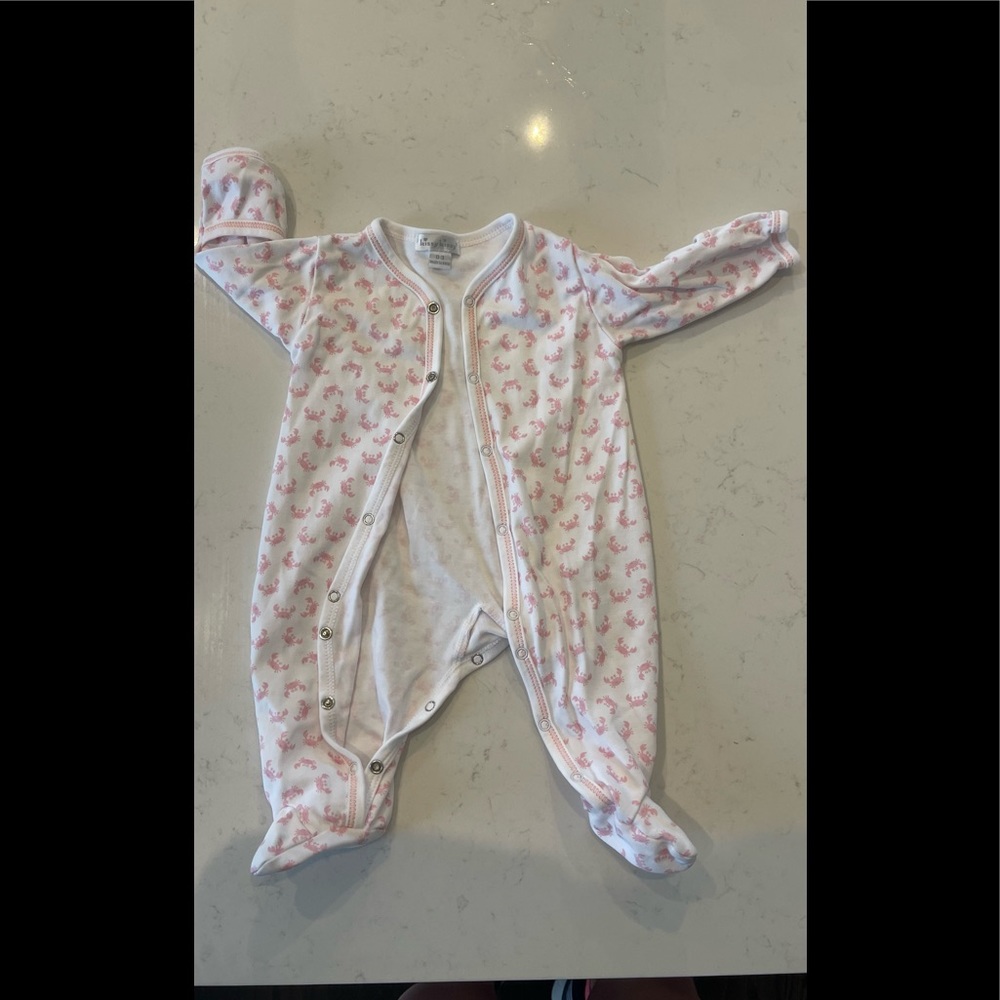 Kissy kissy crab footie onesie 0-3 month